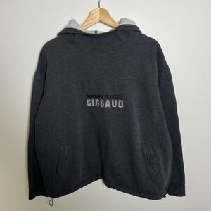 Vintage Marithe Francois Girbaud Hoodie Mens XL Gray Logo Fleece Pullover 90s